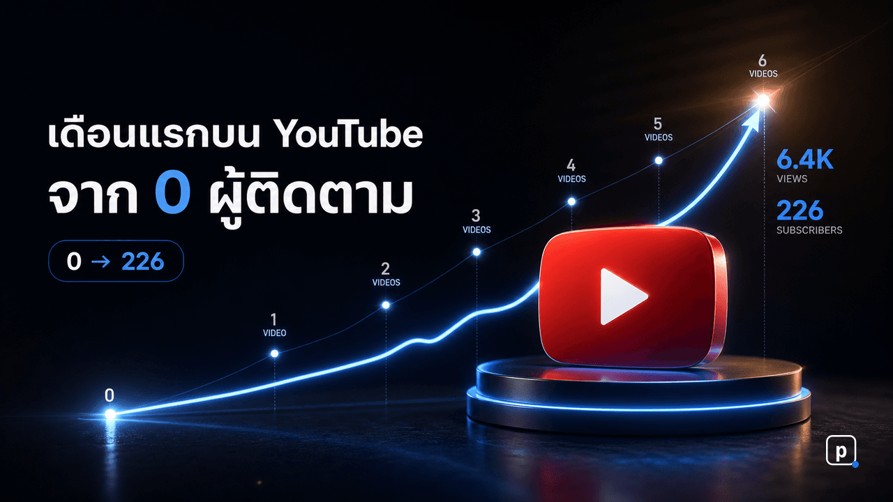 เริ่มทำ YouTube จาก 0 ผู้ติดตาม — insight เดือนแรกกับ 6 คลิป